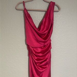 NWT PrettyLittleThing Pink Satin Bodycon Dress